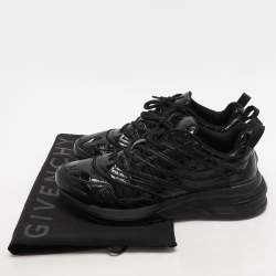 Givenchy Black Croc Embossed Leather GIV 1 Low Top Sneakers Size 41