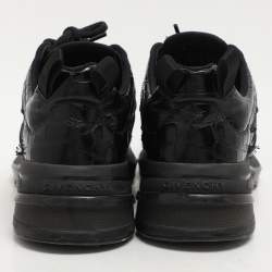 Givenchy Black Croc Embossed Leather GIV 1 Low Top Sneakers Size 41