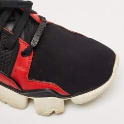Givenchy Red/Black Leather And Neoprene Fabric Jaw Low Top Sneakers Size 43
