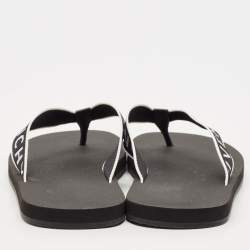 Givenchy Black Canvas and Leather Thong Slides Size 45