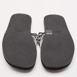 Givenchy Black Canvas and Leather Thong Slides Size 45