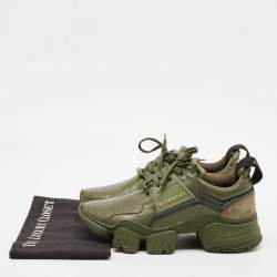 Givenchy Green Leather Jaw Low Top Sneakers Size 41