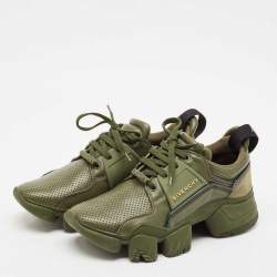 Givenchy Green Leather Jaw Low Top Sneakers Size 41