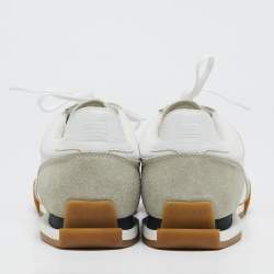 Givenchy White Leather and Suede Low Top Sneakers Size 39