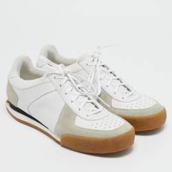 Givenchy White Leather and Suede Low Top Sneakers Size 39