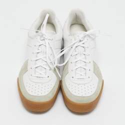 Givenchy White Leather and Suede Low Top Sneakers Size 39