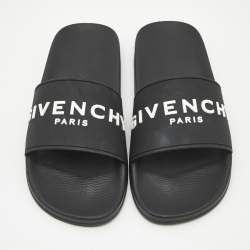 Pre Owned صندل سلايد جيفنشى بوول شعار الماركة مطاط أسود مقاس 44