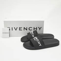 Pre Owned صندل سلايد جيفنشى بوول شعار الماركة مطاط أسود مقاس 44