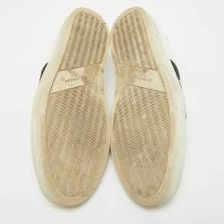 Givenchy Black/White Leather Urban Street Logo Slip On Sneakers Size 45