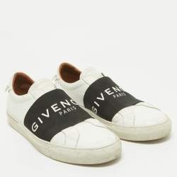 Givenchy Black/White Leather Urban Street Logo Slip On Sneakers Size 45