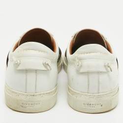 Givenchy Black/White Leather Urban Street Logo Slip On Sneakers Size 45