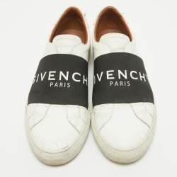 Givenchy Black/White Leather Urban Street Logo Slip On Sneakers Size 45