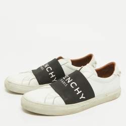 Givenchy Black/White Leather Urban Street Logo Slip On Sneakers Size 45