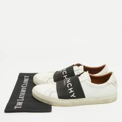 Givenchy Black/White Leather Urban Street Logo Slip On Sneakers Size 45