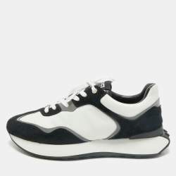 Givenchy White/Black Nylon and Suede GIV Runner Sneakers Size 45