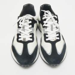 Givenchy White/Black Nylon and Suede GIV Runner Sneakers Size 45