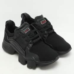 Givenchy Black Leather and Mesh Jaw Low Top Sneakers Size 44