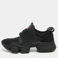 Givenchy Black Leather and Mesh Jaw Low Top Sneakers Size 44