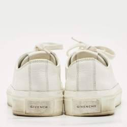 Pre Owned Givenchy White Leather Lace Up Sneakers Size 40