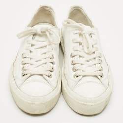 Pre Owned Givenchy White Leather Lace Up Sneakers Size 40