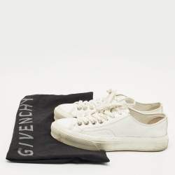 Pre Owned Givenchy White Leather Lace Up Sneakers Size 40