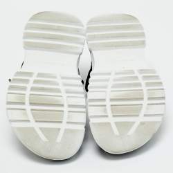 Pre Owned Givenchy Black Canvas and Leather Spectre Flat Sandals Size 42