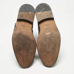 Pre Owned Givenchy Black Leather Studded Buckle Detail Ankle Boots Size 38.5