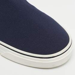 Pre Owned Givenchy Navy Blue Knit Fabric George V Sneakers Size 41