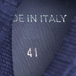 Pre Owned Givenchy Navy Blue Knit Fabric George V Sneakers Size 41