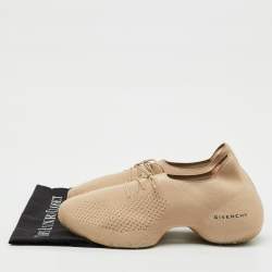 Pre Owned Givenchy Beige Knit Fabric TK-360 Lace Up Sneakers Size 42