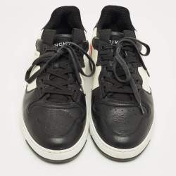 Pre Owned Givenchy White/Black Leather Runner Lace-Up Sneakers Size 43