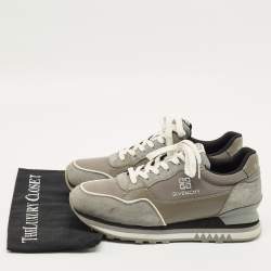 مملوكة مسبقًا Givenchy Trainer Size 43 Grey Nylon and Suede Lace Up Sneakers