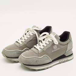 مملوكة مسبقًا Givenchy Trainer Size 43 Grey Nylon and Suede Lace Up Sneakers