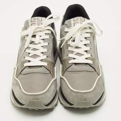 مملوكة مسبقًا Givenchy Trainer Size 43 Grey Nylon and Suede Lace Up Sneakers