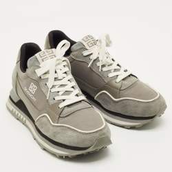 مملوكة مسبقًا Givenchy Trainer Size 43 Grey Nylon and Suede Lace Up Sneakers