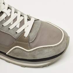 مملوكة مسبقًا Givenchy Trainer Size 43 Grey Nylon and Suede Lace Up Sneakers