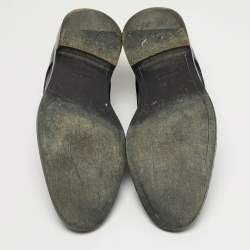 Pre Owned حذاء ديربي جيفنشي جلد أسود رباط علوي مقاس 46