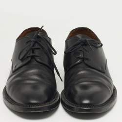 Pre Owned حذاء ديربي جيفنشي جلد أسود رباط علوي مقاس 46