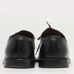 Pre Owned حذاء ديربي جيفنشي جلد أسود رباط علوي مقاس 46