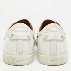 Pre Owned Givenchy Urban Street Size 44 White/Black Leather Slip On Sneakers