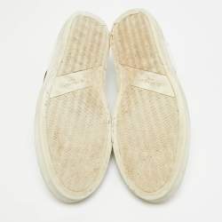 Pre Owned Givenchy Urban Street Size 44 White/Black Leather Slip On Sneakers