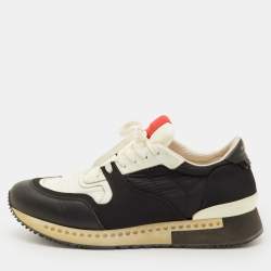 مملوكة مسبقًا Givenchy Size 41.5 Black/White Leather and Fabric Low Top Sneakers