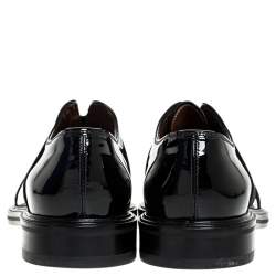 Givenchy Black Patent Leather Criss Cross Elastic Oxfords Size 42.5
