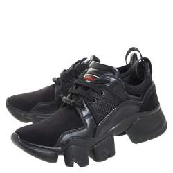 Givenchy Black Nylon, Mesh and Leather Jaw High Top Sneakers Size 42