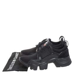 Givenchy Black Nylon, Mesh and Leather Jaw High Top Sneakers Size 42