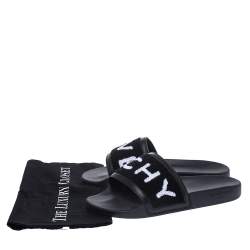 Givenchy Black Fabric Slides Sandal Size 41