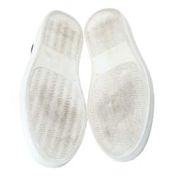 Givenchy Black Leather Embroidered Slip-On Sneakers Size 44