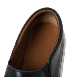 Givenchy Black Leather Embroidered Slip-On Sneakers Size 44