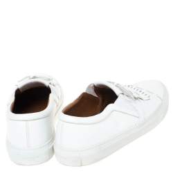 Givenchy White Leather Bow And Stitch Detail Slip On Sneaker Size 44