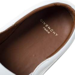 Givenchy White Leather Bow And Stitch Detail Slip On Sneaker Size 44